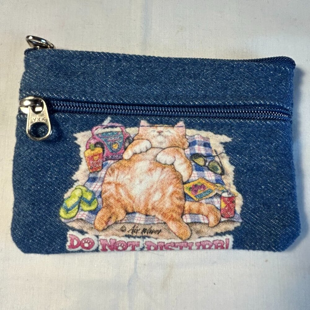 Denim w/Cat Kitten Coin Purse